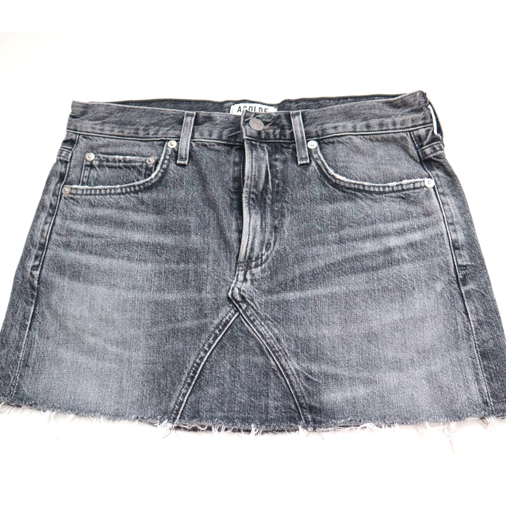 AGOLDE Denim Mini Skirt Gray Washed